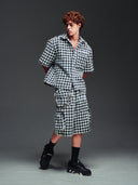 White Houndstooth Furry Shirt