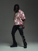 Obsidian Black Spikes Cargo Denim