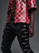 Black Velvet Aviation Clasp Pants
