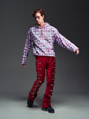 Red Velvet Aviation Clasp Pant