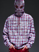 Vintage Red Skeleton Half Zip Hoodie