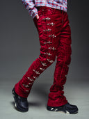 Red Velvet Aviation Clasp Pant