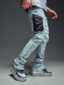 Aqua Blue Hybrid Cargo Denim