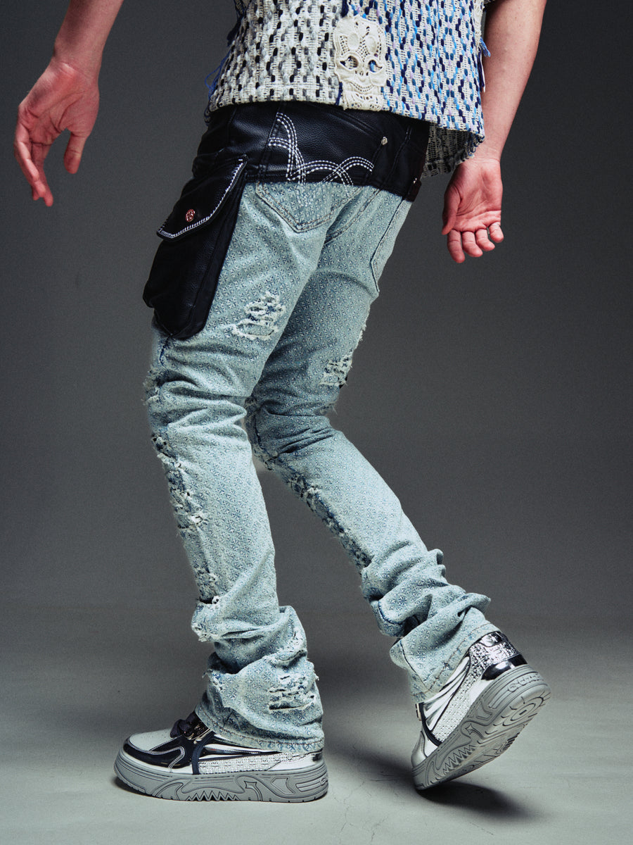 Aqua Blue Hybrid Cargo Denim