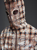 Sand Brown Skeleton Half Zip Hoodie