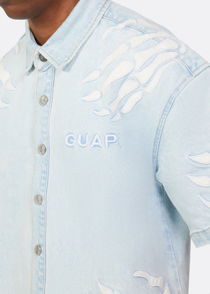 Aqua Blue Hell Dragger Denim Shirt
