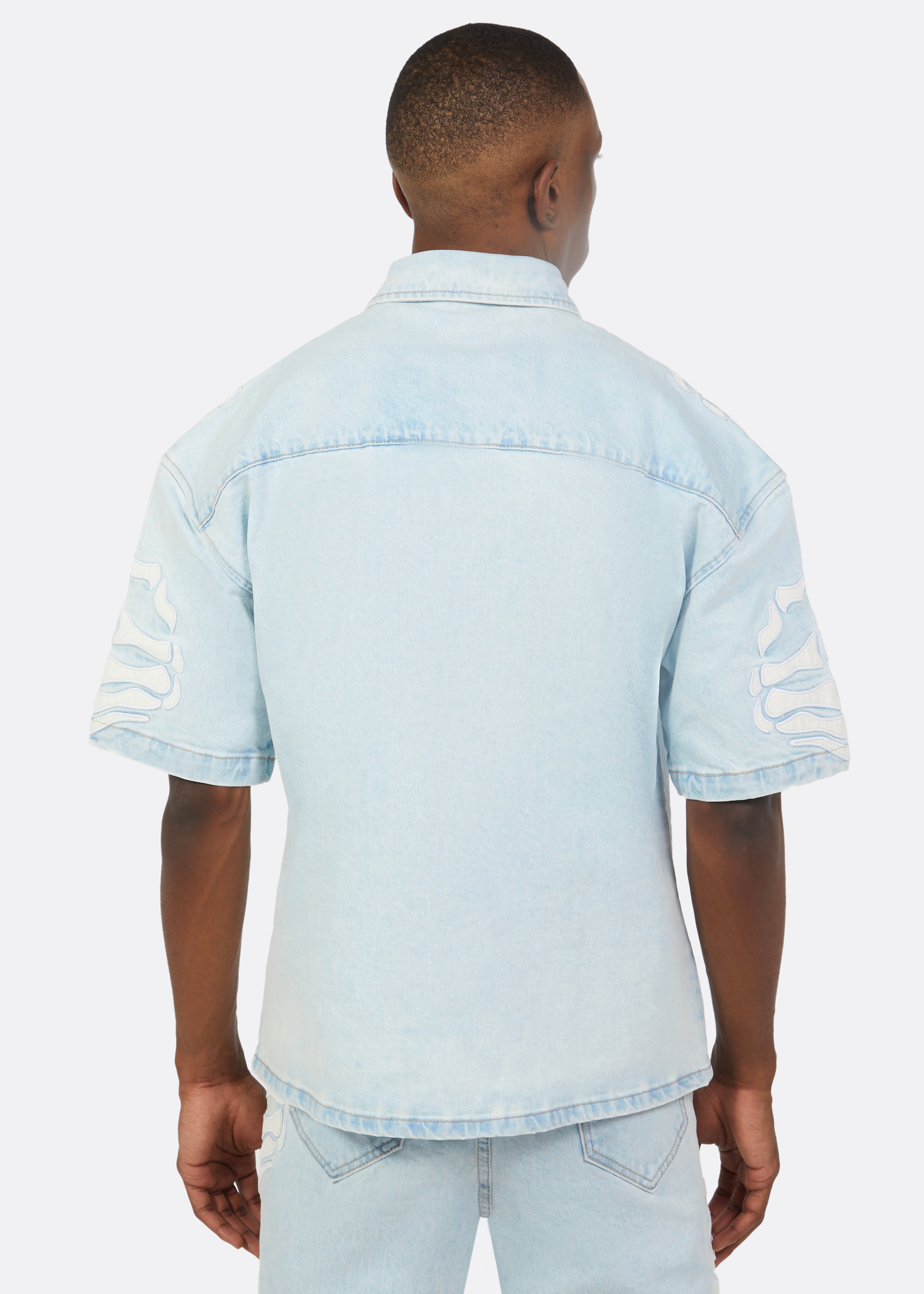 Aqua Blue Hell Dragger Denim Shirt – GUAPI CLOTHING FZ-LLC