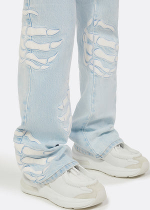 Aqua Blue Hell Dragger Flared Denim
