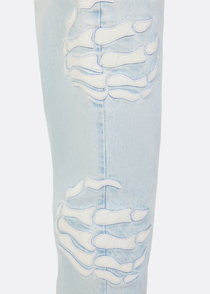 Aqua Blue Hell Dragger Flared Denim