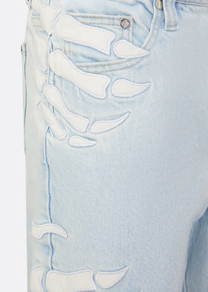 Aqua Blue Hell Dragger Flared Denim