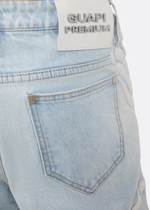 Aqua Blue Hell Dragger Flared Denim