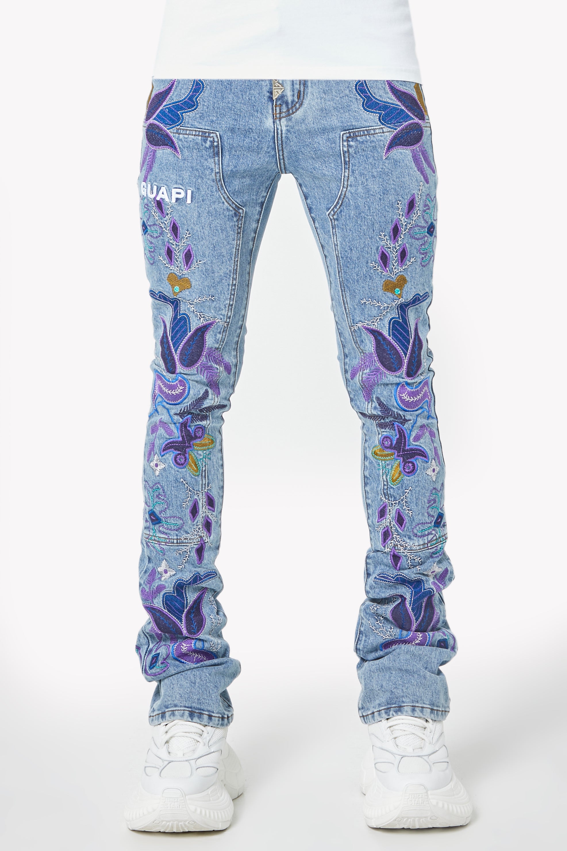 Purple Flower Denim Guapi Clothing