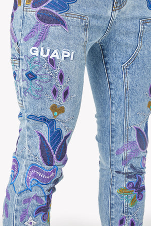 Purple Flower Denim
