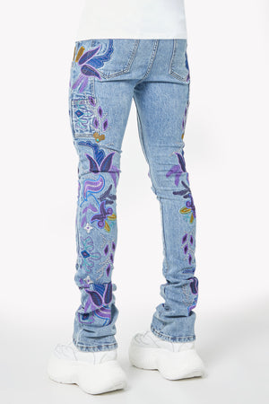 Purple Flower Denim