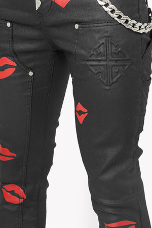 Waxed Kiss Stacked Denim