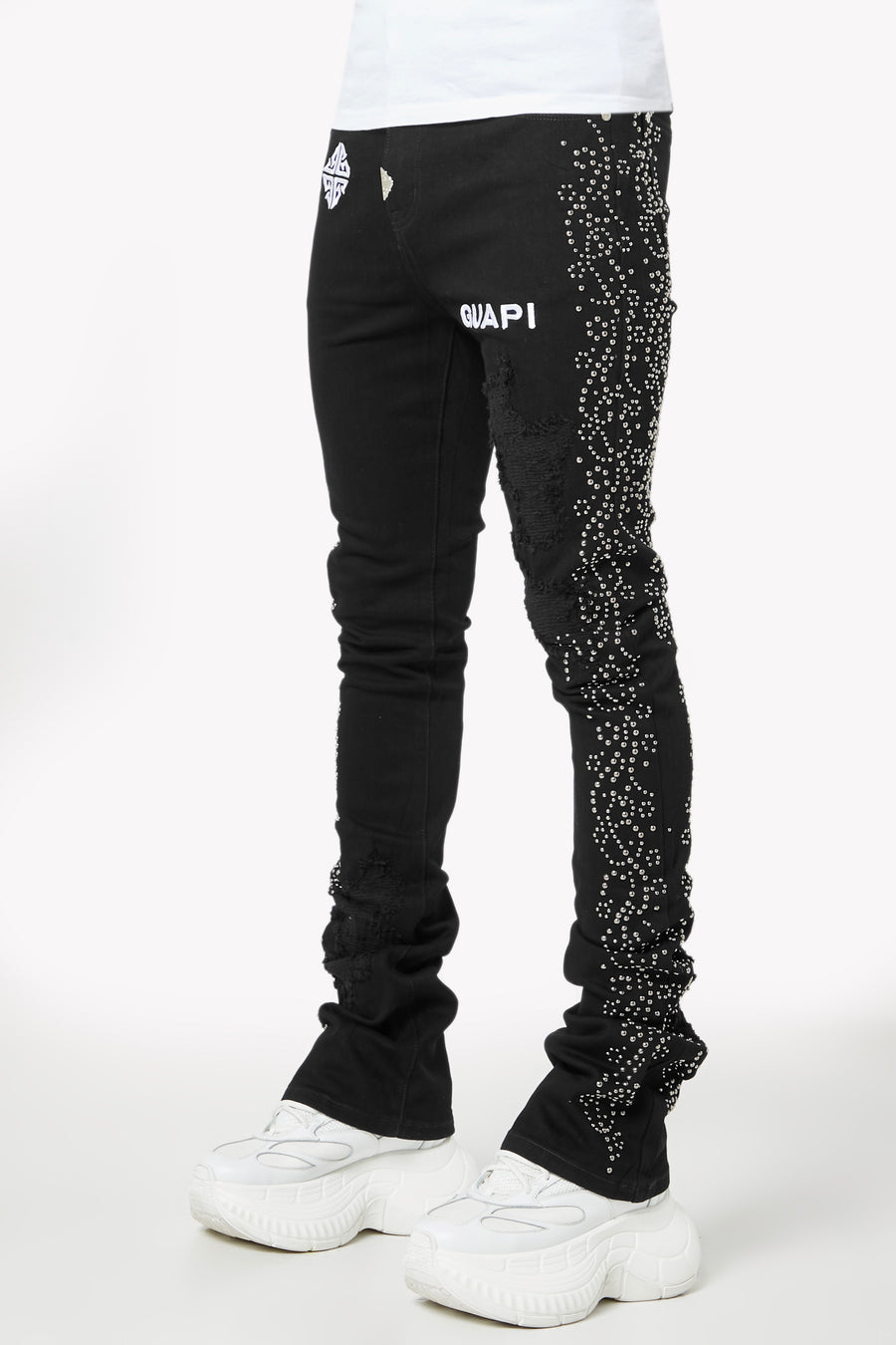 Obsidian Black Rivets Denim