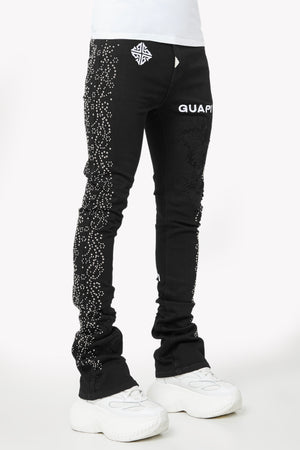 Obsidian Black Rivets Denim