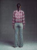 Rose Embellished Cropped Flannel