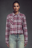 Rose Embellished Cropped Flannel