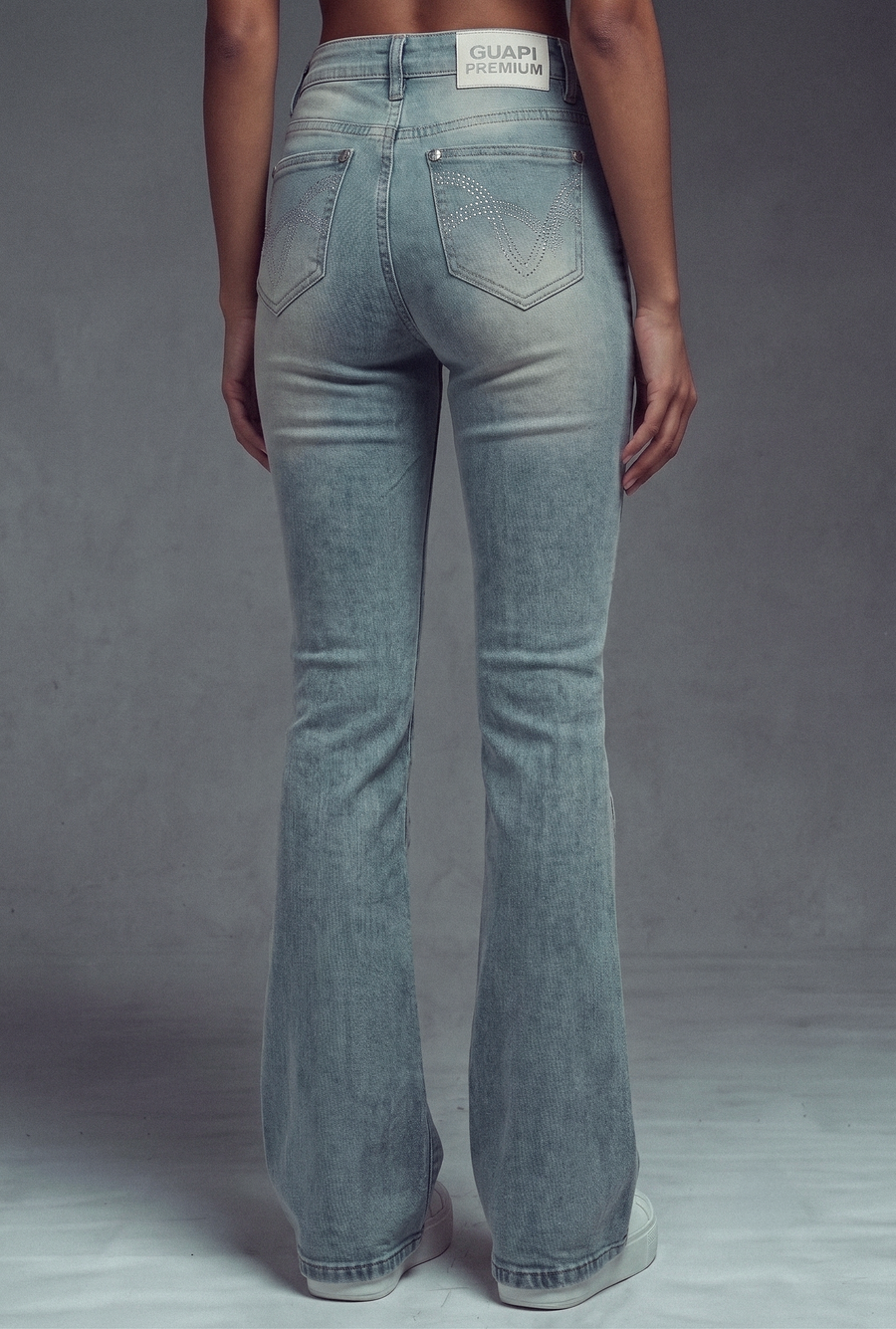 Vintage Blue Embellished Knight Denim