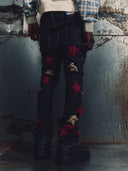 Wine Red Stars Denim