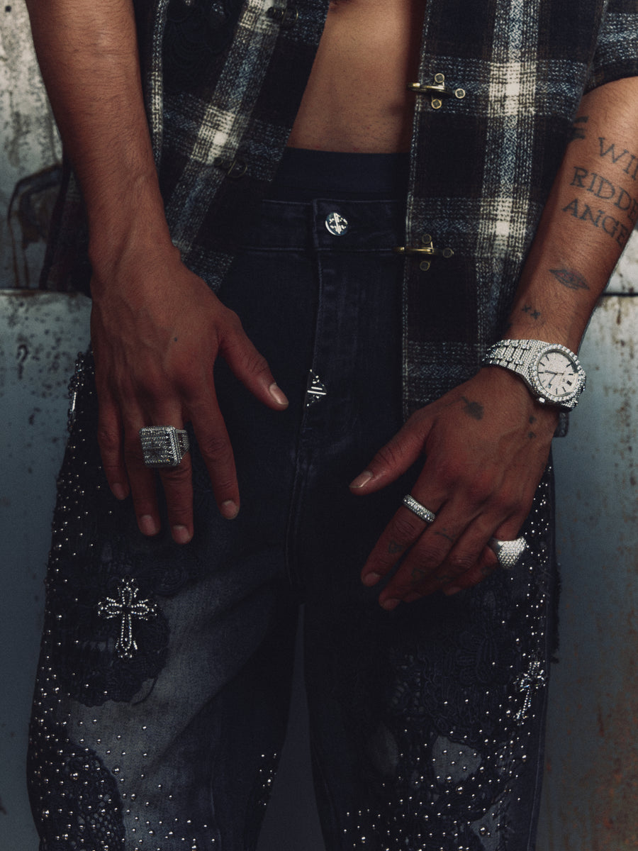 Obsidian Black Sacred Skull Denim