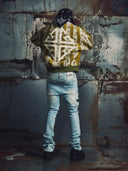 Olive Green Destroyed Plaid Bomber