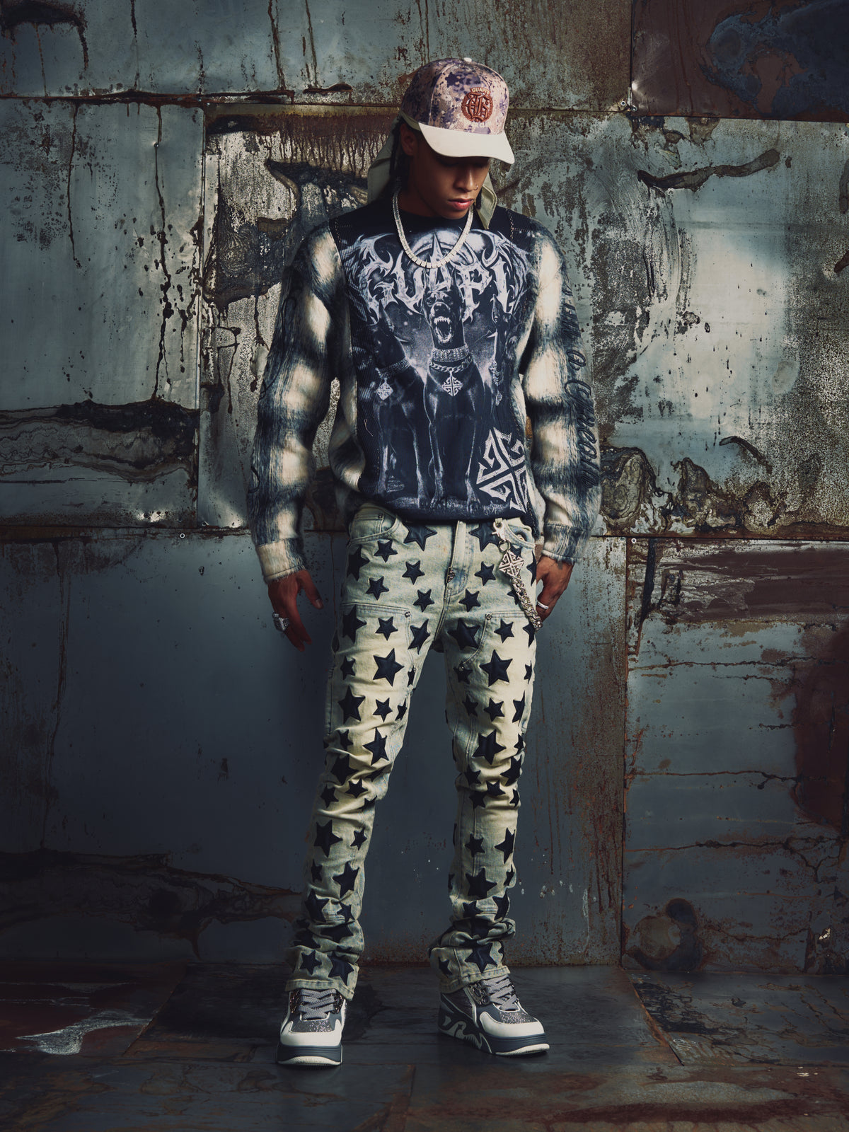 Vintage Blue Stars Denim V2