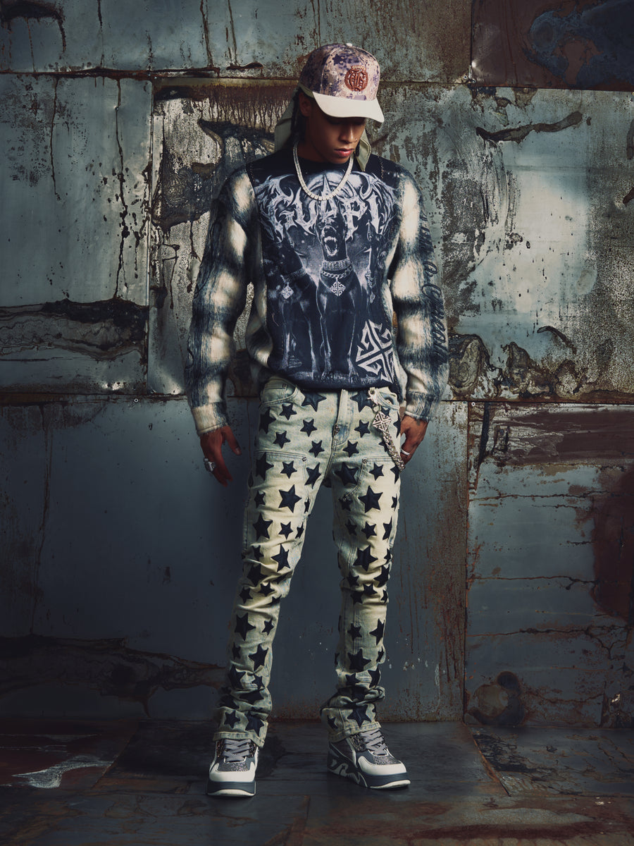 Vintage Blue Stars Denim V2