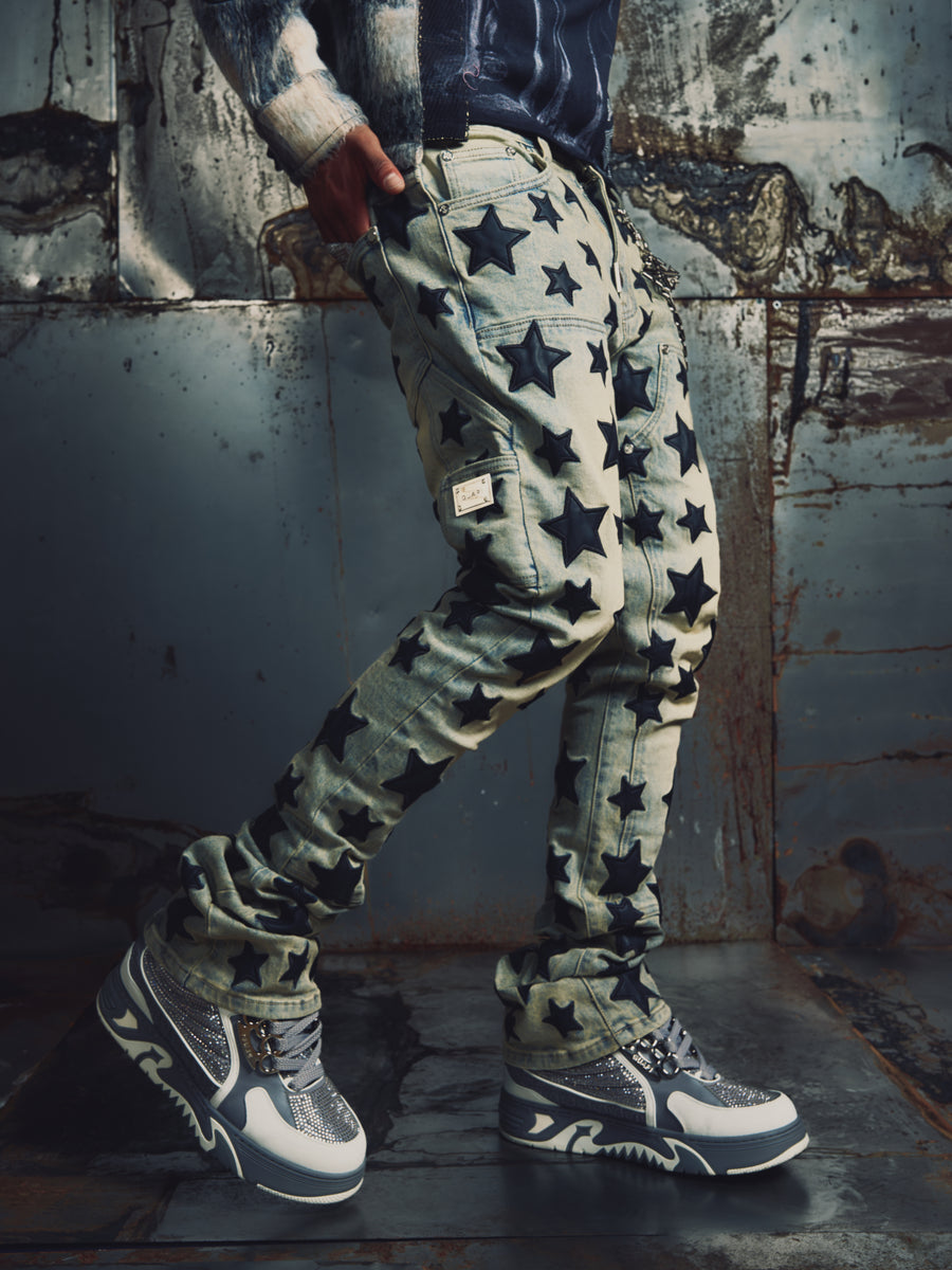 Vintage Blue Stars Denim V2