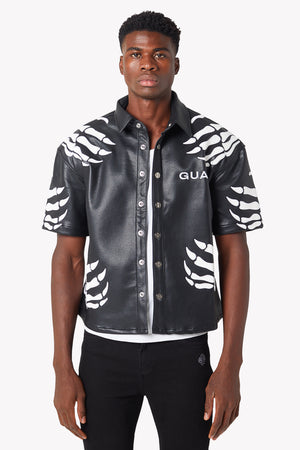 Obsidian Black Hell Dragger Leather Shirt