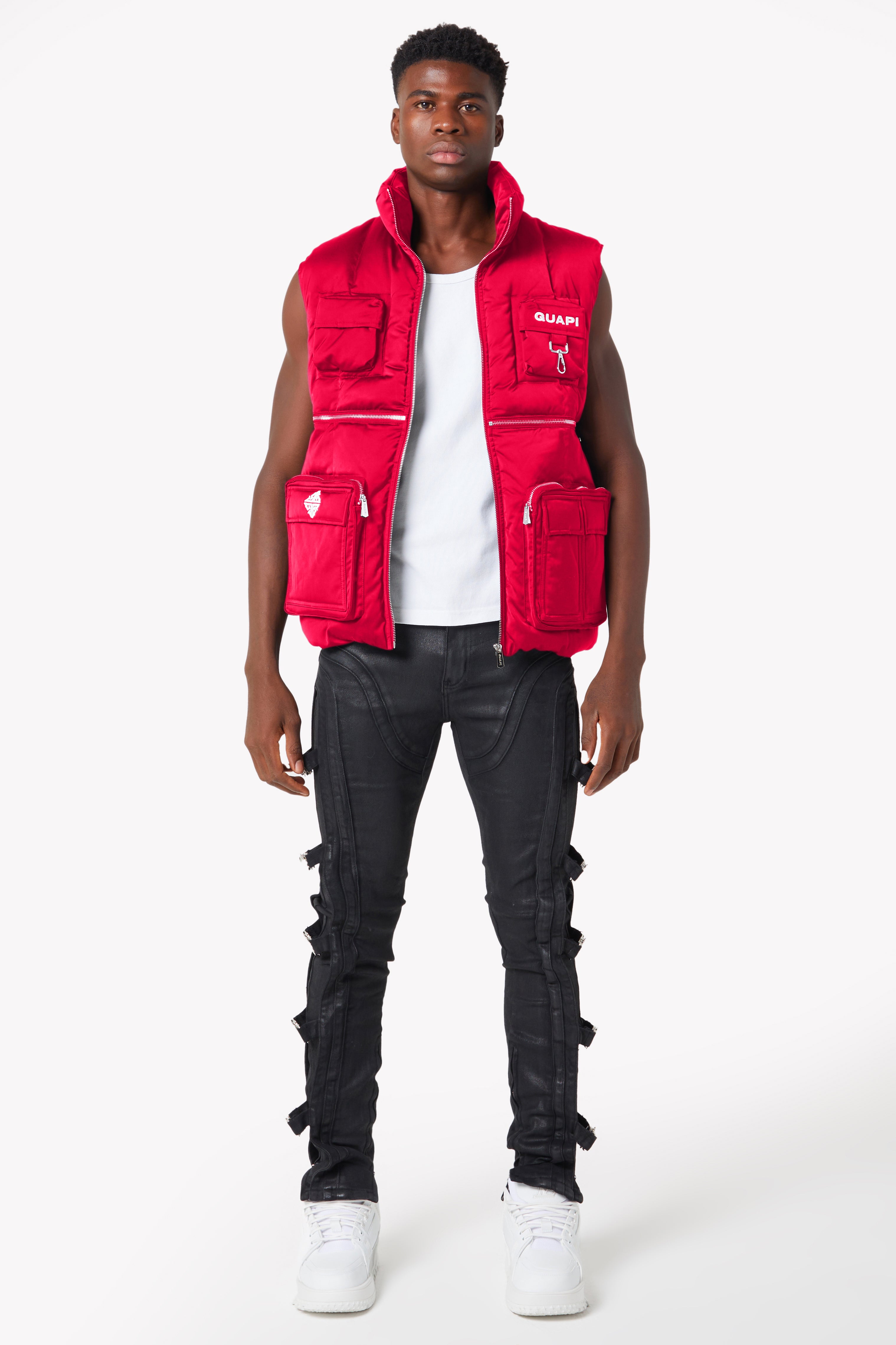 Blood Red Puffer Vest – GUAPI CLOTHING FZ-LLC