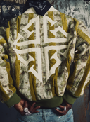 Olive Green Destroyed Plaid Bomber