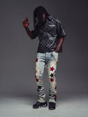 Obsidian Black Checkerboard Leather Shirt V2