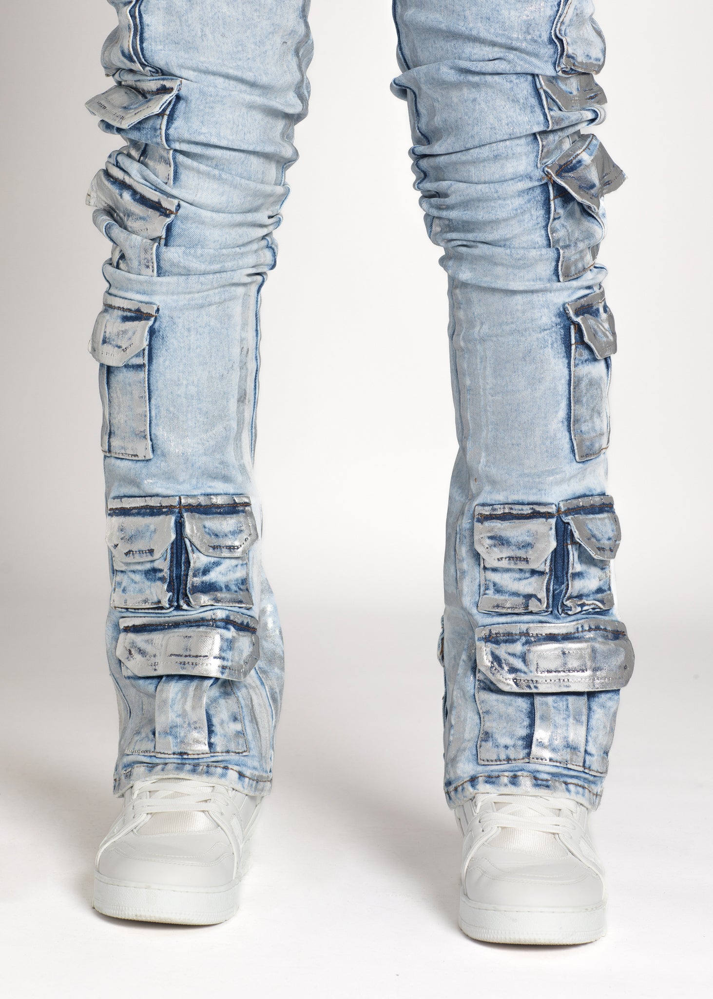 Steel Blue Tactical Stacked Denim - Guapi Clothing