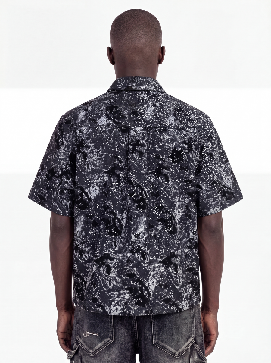 Obsidian Black Laser Velvet Shirt