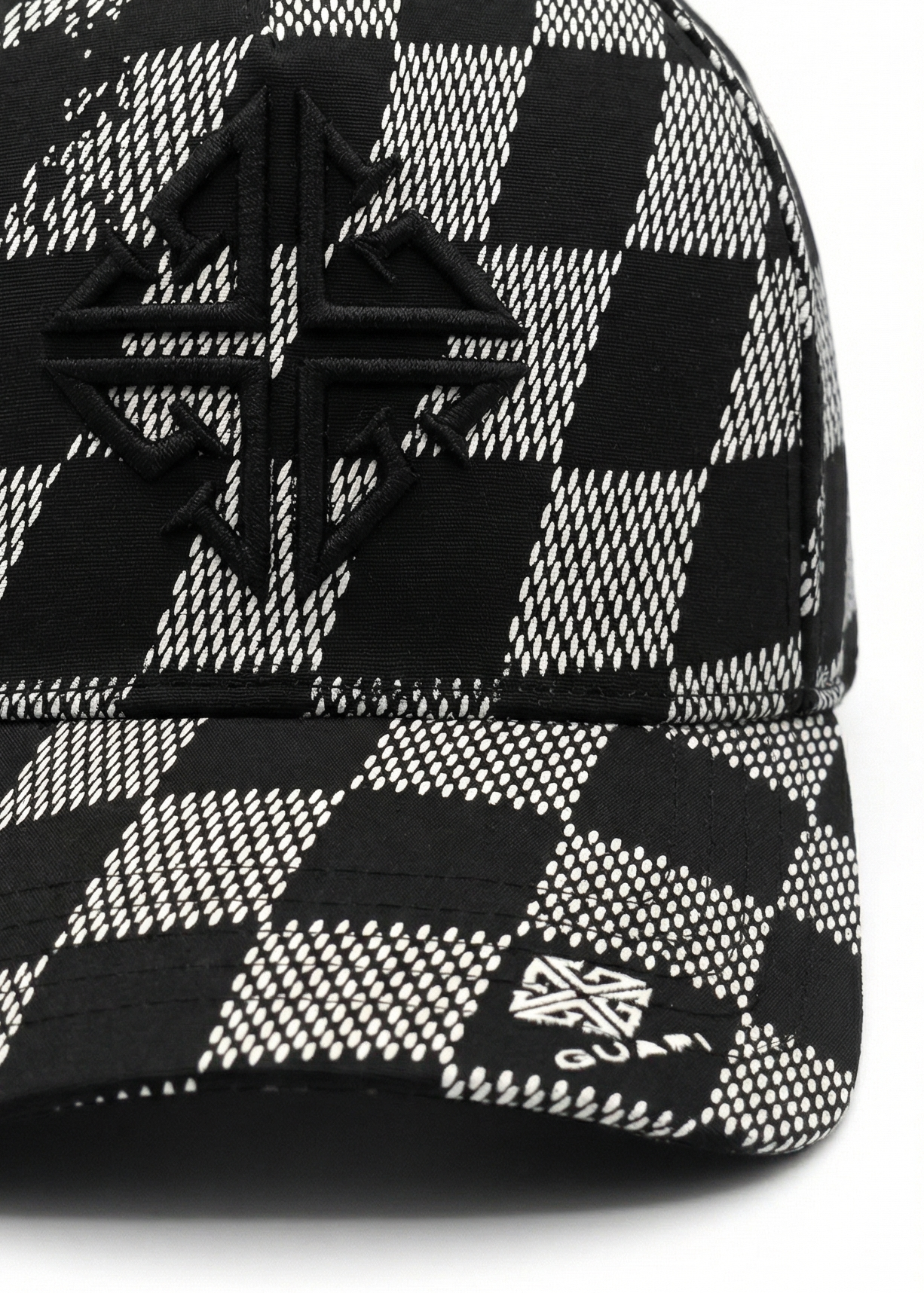 Obsidian Black Checkerboard Cap