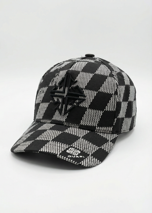Obsidian Black Checkerboard Cap