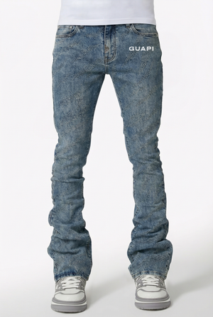 Vintage Blue Laser Distressed Denim
