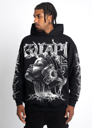 Obsidian Black Cyborg Hoodie
