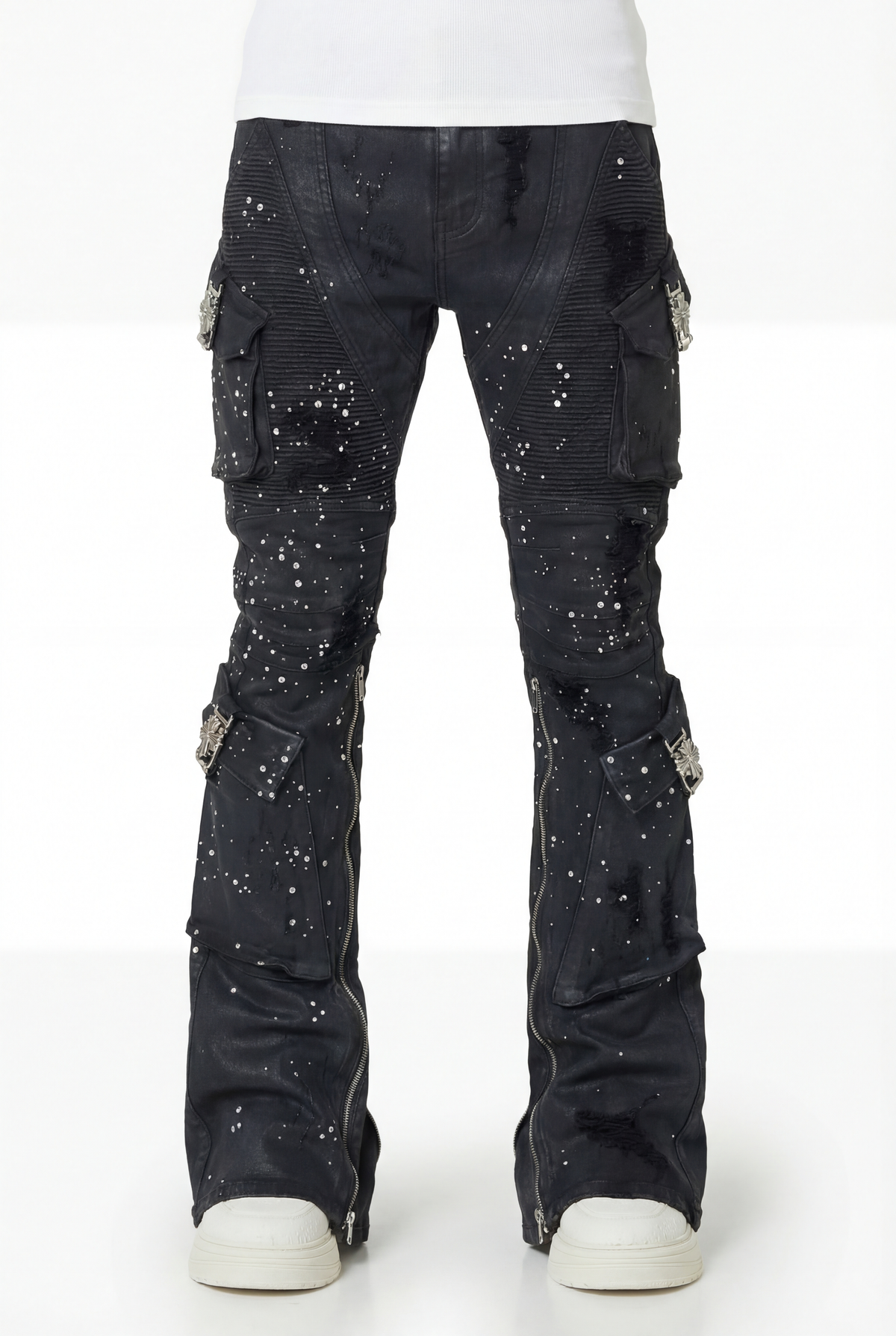 Embellished Black Ops Waxed Denim – GUAPI CLOTHING FZ-LLC