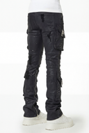 Embellished Black Ops Waxed Denim