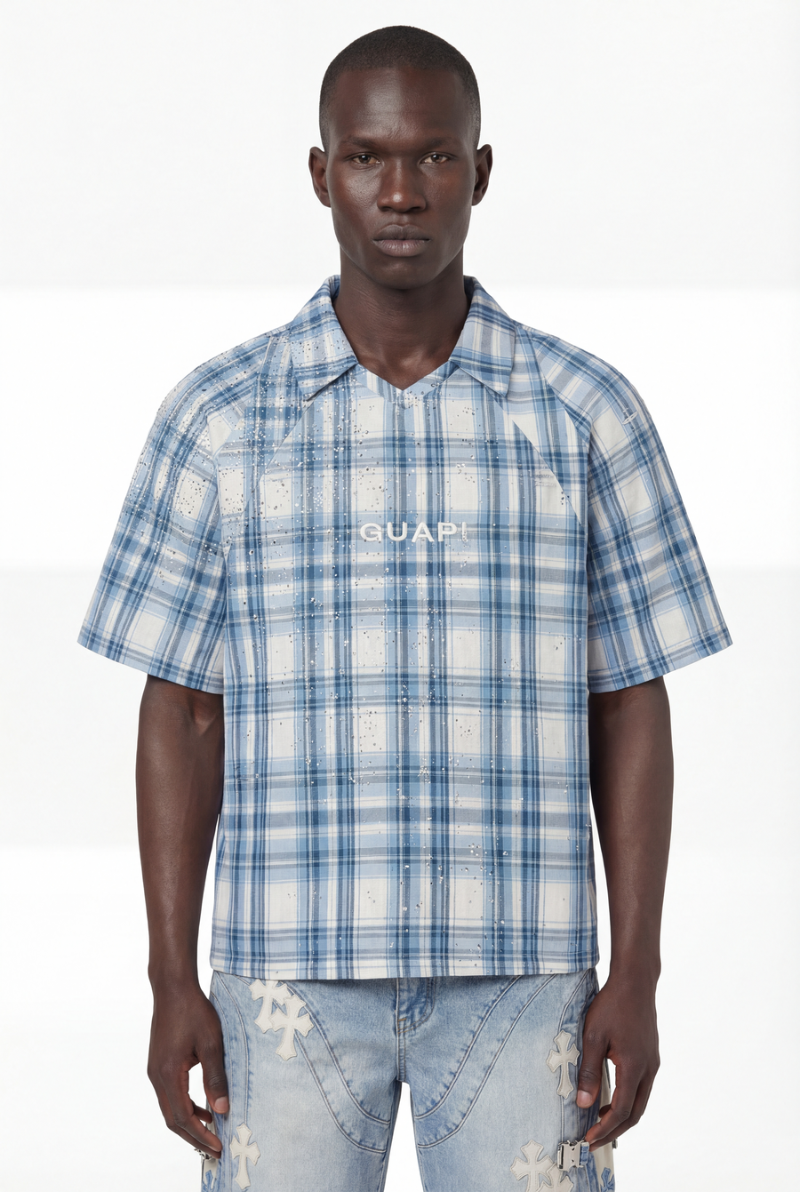 Ice Blue Plaid Shirt