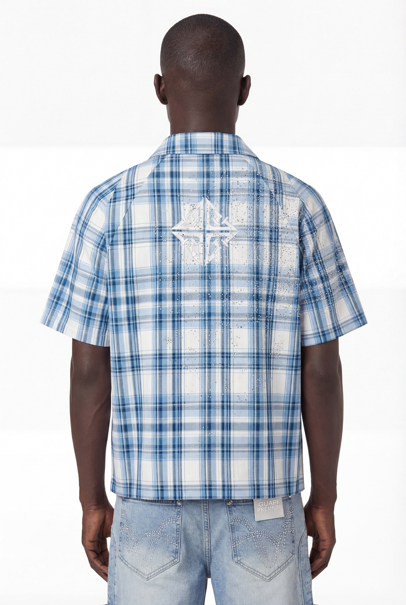 Ice Blue Plaid Shirt