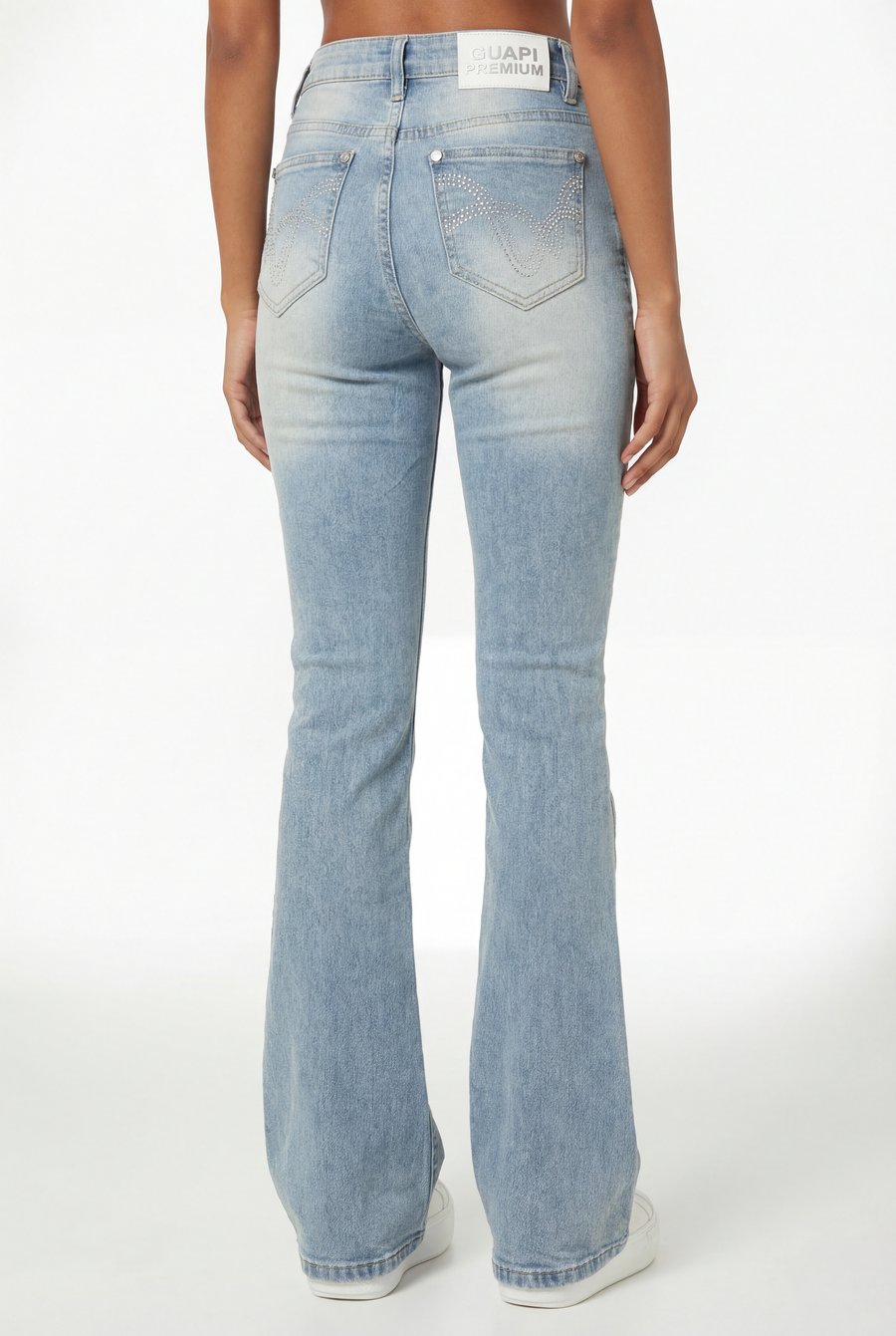 Aqua Blue Embellished Knight Denim