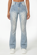 Aqua Blue Embellished Knight Denim