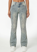Vintage Blue Embellished Knight Denim