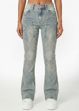 Vintage Blue Embellished Knight Denim
