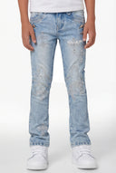 Aqua Blue Cross Kids Denim