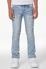 Aqua Blue Cross Kids Denim